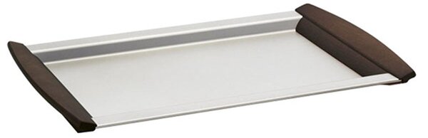Vassoio Rettangolare ALLURE 23x33 cm in acciaio inox Lucido 18/10 e manici in legno Weng�