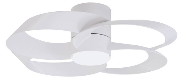Mantra Iluminación Ventilatore da soffitto LED, colore bianco rosa, motore a corrente continua, Rose, dimmerabile, Bianco / Opale, Soggiorno / Sala da pranzo, Plastica, Moderno