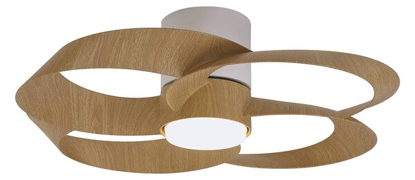 Mantra Iluminación Ventilatore da soffitto LED Rose in legno, motore a corrente continua, Rose, dimmerabile, Legno chiaro, Soggiorno / Sala da pranzo, Plastica, Moderno