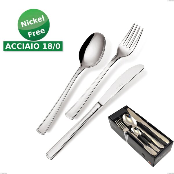 Confezione salvaspazio 24 pezzi coltello economico Ambassador 18/0 nichel free, (Acciaio 18/ 0) Nichel Free, spessore 2 mm