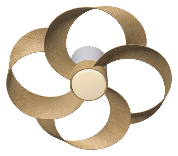 Mantra Iluminación Ventilatore da soffitto LED Rose in legno, motore a corrente continua, Rose, dimmerabile, Legno chiaro, Soggiorno / Sala da pranzo, Plastica, Moderno