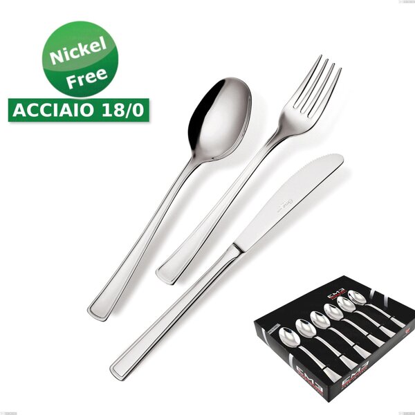 Confezione vetrina 6 pezzi caff� Ambassador 18/0 nichel free, (Acciaio 18/ 0) Nichel Free, spessore 2 mm