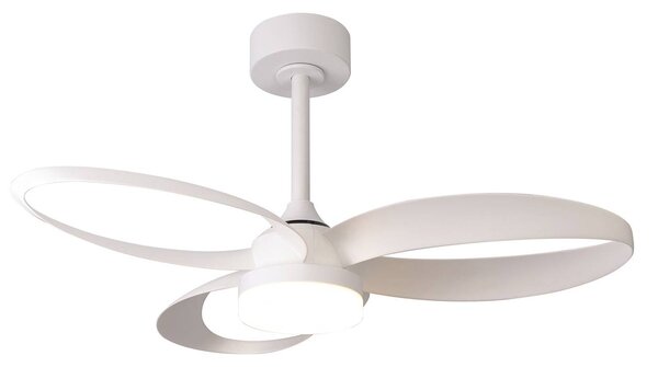 Mantra Iluminación Ventilatore da soffitto LED Infinity, bianco, silenzioso DC Ø 93 cm CCT dimmerabile, Bianco / Opale, Soggiorno / Sala da pranzo, Plastica, Moderno