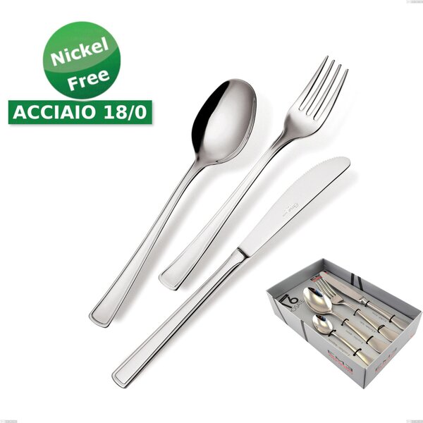 Confezione vetrina 16 pezzi coltello economico Ambassador 18/0 nichel free, (Acciaio 18/ 0) Nichel Free, spessore 2 mm