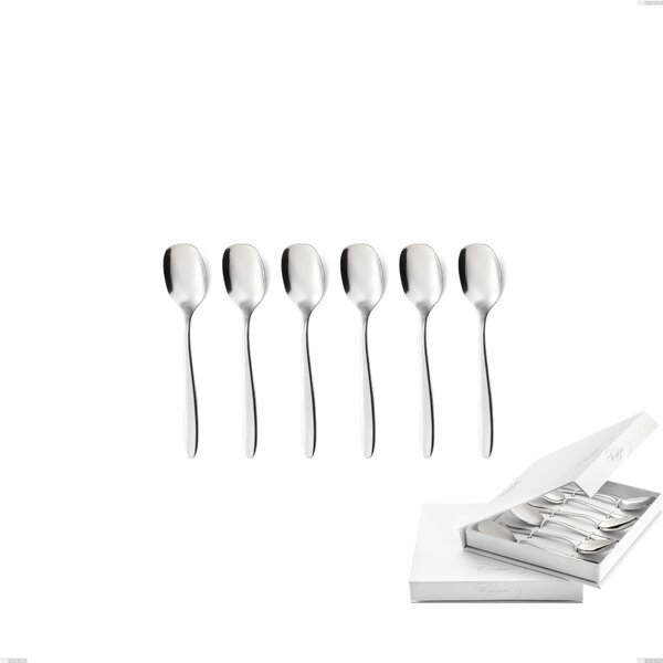 Confezione a libro 6 pezzi cucchiaini gelato armonia, Acciaio inox Aisi 304 lucido, spessore 3 mm