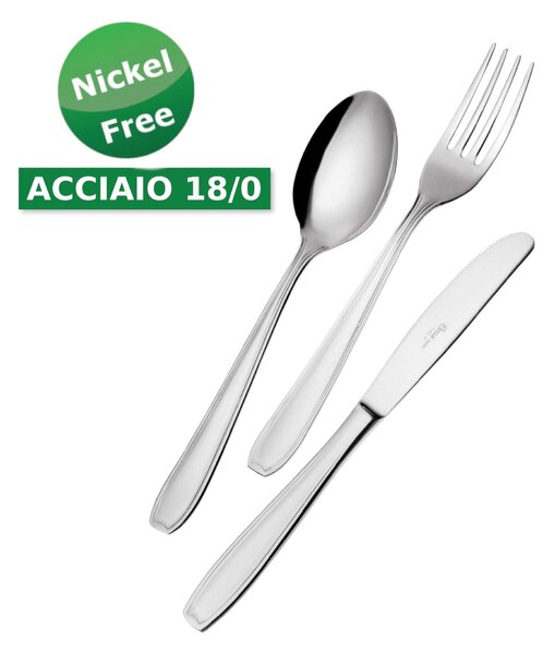Confezione salvaspazio 24 pezzi coltello economico Atena 18 Cromo, (Acciaio 18/0) Nichel Free, spessore 2 mm