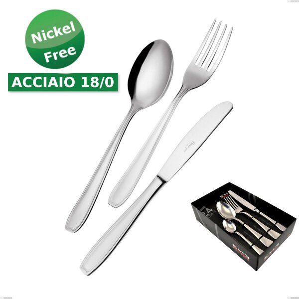 Confezione vetrina 24 pezzi coltello economico Atena 18 Cromo, (Acciaio 18/0) Nichel Free, spessore 2 mm
