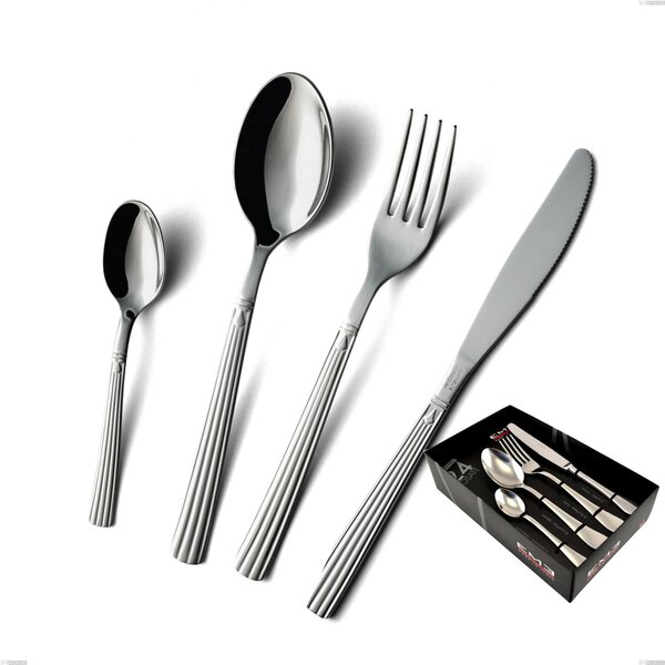 Servizio Posate 24 Pezzi BAVARIA in acciaio inox 18/10 lucidato a specchio 2,0 mm di spessore in confezione vetrina