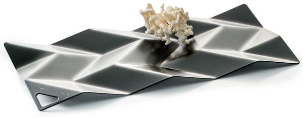 Centrotavola in acciaio inox 18/10 Small BD10 28,5x14 cm verniciato nero lucido