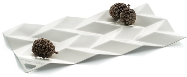 Centrotavola in acciaio inox 18/10 Small BD10 28,5x14 cm verniciato Bianco Gesso