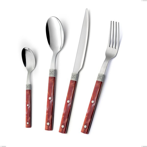 Coltello frutta boheme, Acciaio inox (Aisi 304) ghiera incisa con decoro classico e finitura argentata, lunghezza 210 mm
