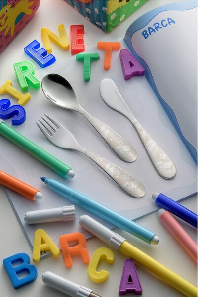 Cucchiaio per bambini Birillo-La Sirenetta in acciaio 18/0 inox lucido 1 Cucchiaio + DI 18 MESI