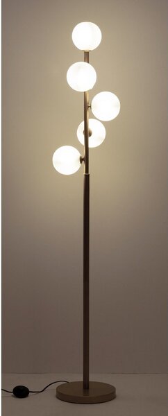 Lampada da terra dorata con paralume in vetro (altezza totale 156,5 cm) Balls – Bizzotto