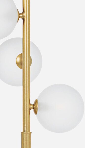 Lampada da terra dorata con paralume in vetro (altezza totale 156,5 cm) Balls – Bizzotto