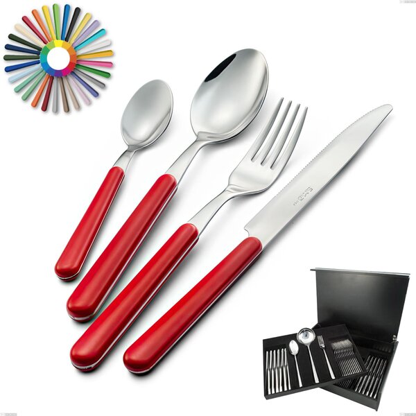 Servizio di posate 75 pezzi in astuccio di legno Brio, Acciaio inox 18.c (AISI 430), manici in abs