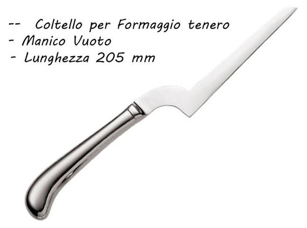 Coltello per formaggio manico Vuoto per paste molli inox 18/10 lucido 205 mm