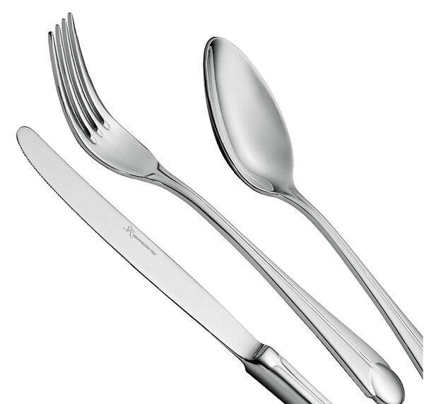 Servizio Posate 75 Pezzi NACRE in acciaio inox 18/10 lucidato a specchio Forgiato in Astuccio di Legno