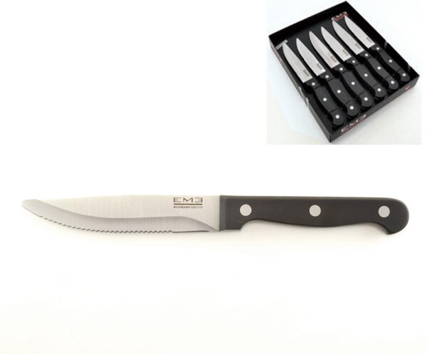 Coltelli da Bistecca Jumbo Rodeo Set 6 realizzato in acciaio 18/10 240 mm lucidato a specchio. in confezione regalo