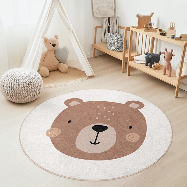 Tappeto per bambini marrone/color crema lavabile ø150 cm Teddy Bear – Mila Home