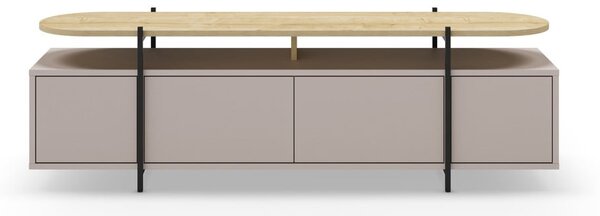 Tavolo TV grigio e beige in rovere 160x48 cm Hinoa - Marckeric
