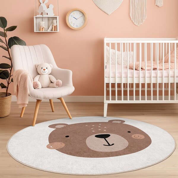 Tappeto per bambini marrone/color crema lavabile ø150 cm Teddy Bear – Mila Home