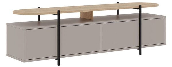 Tavolo TV grigio e beige in rovere 160x48 cm Hinoa - Marckeric