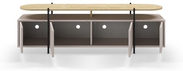 Tavolo TV grigio e beige in rovere 160x48 cm Hinoa - Marckeric