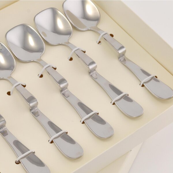 Cucchiaini da Gelato 6 pezzi Magic in acciaio inox 18/10 Lucido spessore 2 mm in confezione Bomboniera