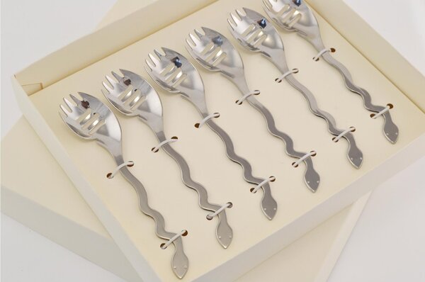 Cucchiaini Miele e Olive 6 pezzi Temptation in acciaio inox 18/10 Lucido spessore 2 mm in confezione bomboniera