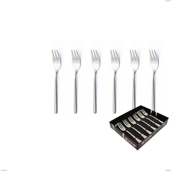Confezione vetrina 6 pezzi forchettine dolce Celtika sabbiato, Inox 18.10 (AISI304), spessore 5.00