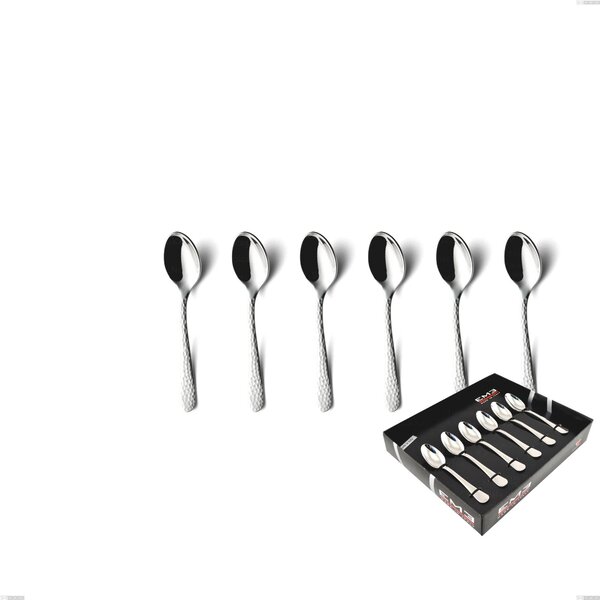 Confezione vetrina 6 pezzi moka cortina, Acciaio inox (Aisi 304) acciaio martellato lucido