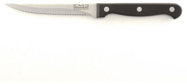 Coltello da Bistecca Rodeo realizzato in acciaio 18/10 lunghezza 215 mm satinato. in busta di Nylon molto tagliente Lavabile in lavastoviglie Made in Italy