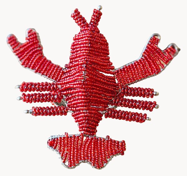 Portatovaglioli con perle di vetro Lobster 2 pz