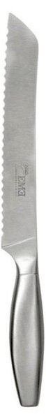 Coltello da pane In acciaio Finitura Satinata lama seghettata realizzato in acciaio 18/10, manico ergonomico Lama 19 cm - Misura totale 32 cm