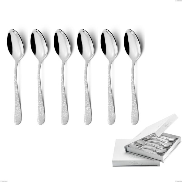 Confezione a libro 6 pezzi cucchiaini caff� Charme Pechino, Acciaio 18/10 Inox Lucido con incisione al laser, spessore 2,5 mm mm