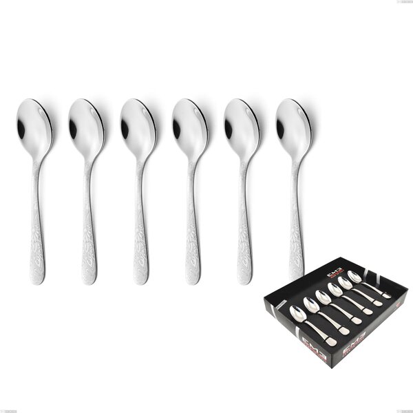 Confezione vetrina 6 pezzi moka Charme Pechino, Acciaio 18/10 Inox Lucido con incisione al laser, spessore 2,5 mm mm