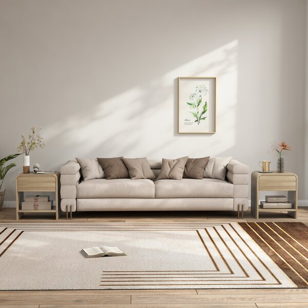 HOMCOM Set di 2 Comodini in Stile Nordico con Angoli Arrotondati Cassetto e Ripiano Aperto 40x35x45 cm Naturale | Aosom Italy