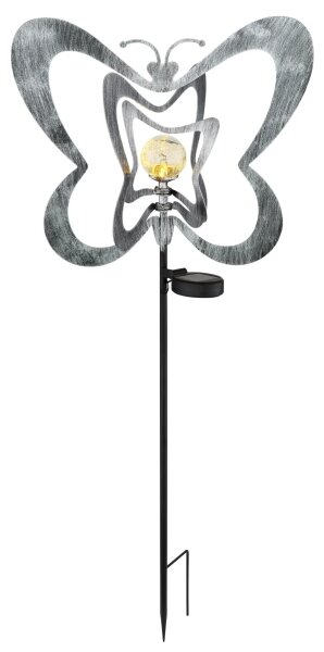 Globo 36581 - Lampada solare a LED/0,06 W/3 V IP44 farfalla argentata