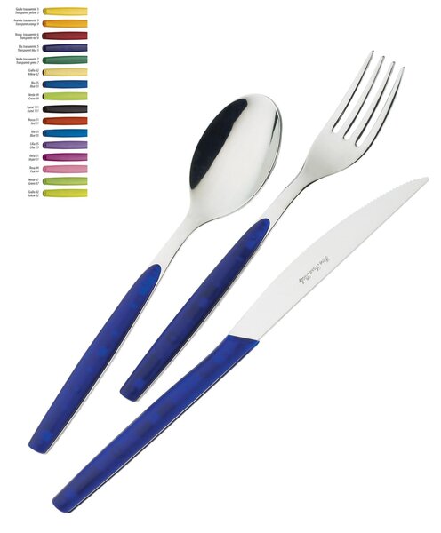 Set Posate colorate 24 pezzi DREAM Materiale: 18/0 (AISI430) Nichel Free in confezione Vetrina