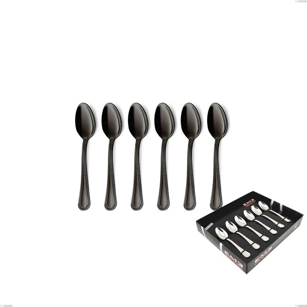 Confezione vetrina 6 pezzi moka Domus Black , Acciaio 18/10, spessore 3 mm