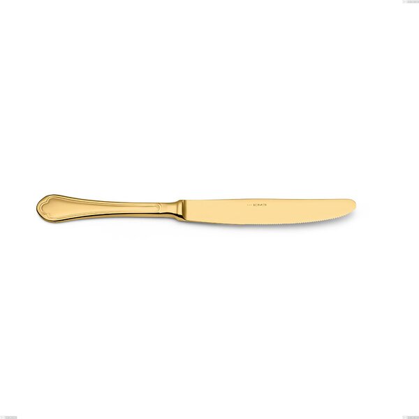 Coltello tavola Domus Gold, Acciaio 18/10, lunghezza 235 mm spessore 3 mm trattamento PVD Gold