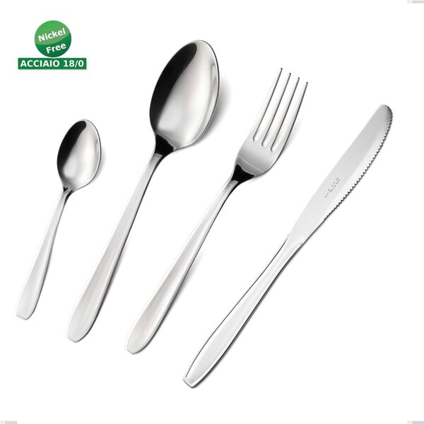 Coltello tavola Linea ECO in Acciaio 18/0 (AISI 430) lunghezza 215 mm, spessore 1,5 mm, finitura inox lucido lavabili in lavastoviglie
