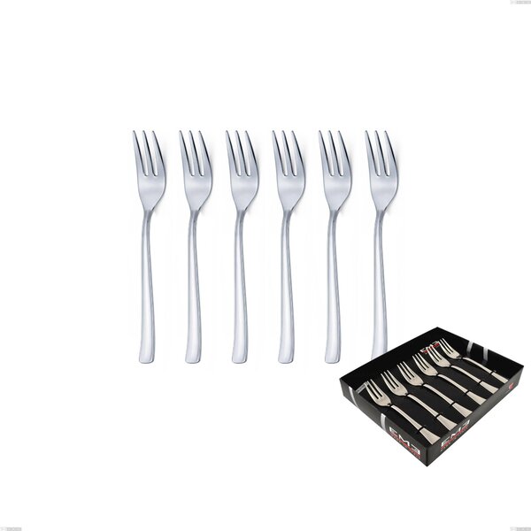 Confezione vetrina 6 pezzi forchettine dolce Duna, Acciaio inox (Aisi 304) lucido