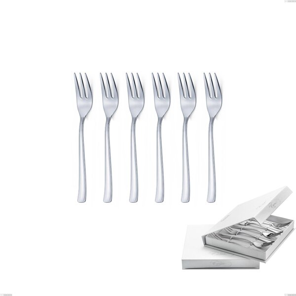 Confezione a libro 6 pezzi forchette dolce Duna, Acciaio inox (Aisi 304) lucido