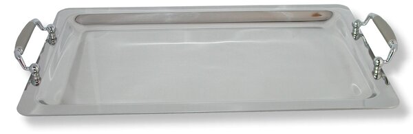 Vassoio rettangolare in acciaio inox 18/10 con manici 36x 18 cm senza manici 34.5 linea LORY