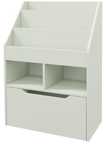 HOMCOM Piccola Libreria per Bambini con Ripiani e Cassetto in MDF, 60x29.9x90cm, Verde
