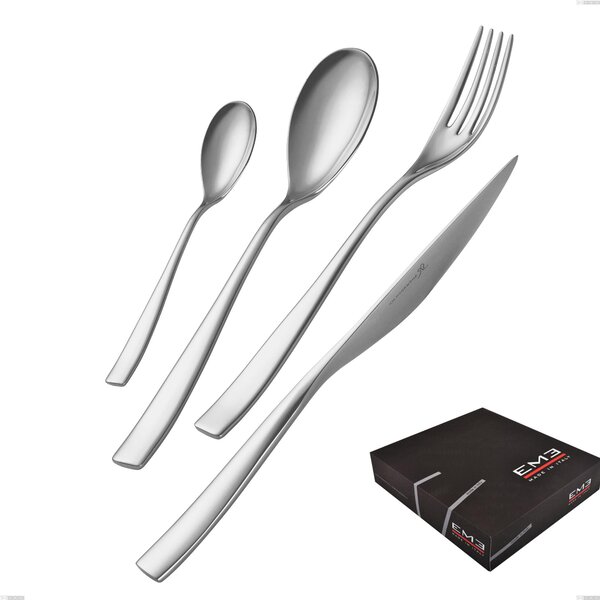 Servizio Posate ETOILE 49 pezzi acciaio inox 18.10 lucidato a specchio spessore 4 mm in scatola regalo EME