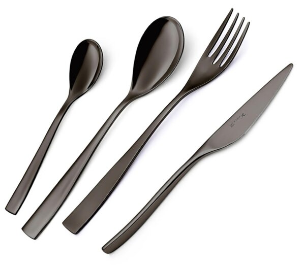 Confezione vetrina 2 pezzi insalata EtoIle PVD Black, Acciaio 18/10 lucido, spessore 4 mm, PVD black