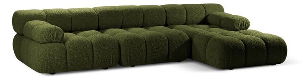 Divano angolare componibile verde in tessuto bouclé (angolo destro) Bellis - Micadoni Home