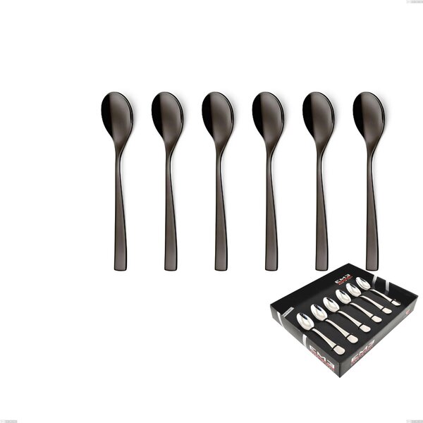 Confezione vetrina 6 pezzi moka EtoIle PVD Black, Acciaio 18/10 lucido, spessore 4 mm, PVD black